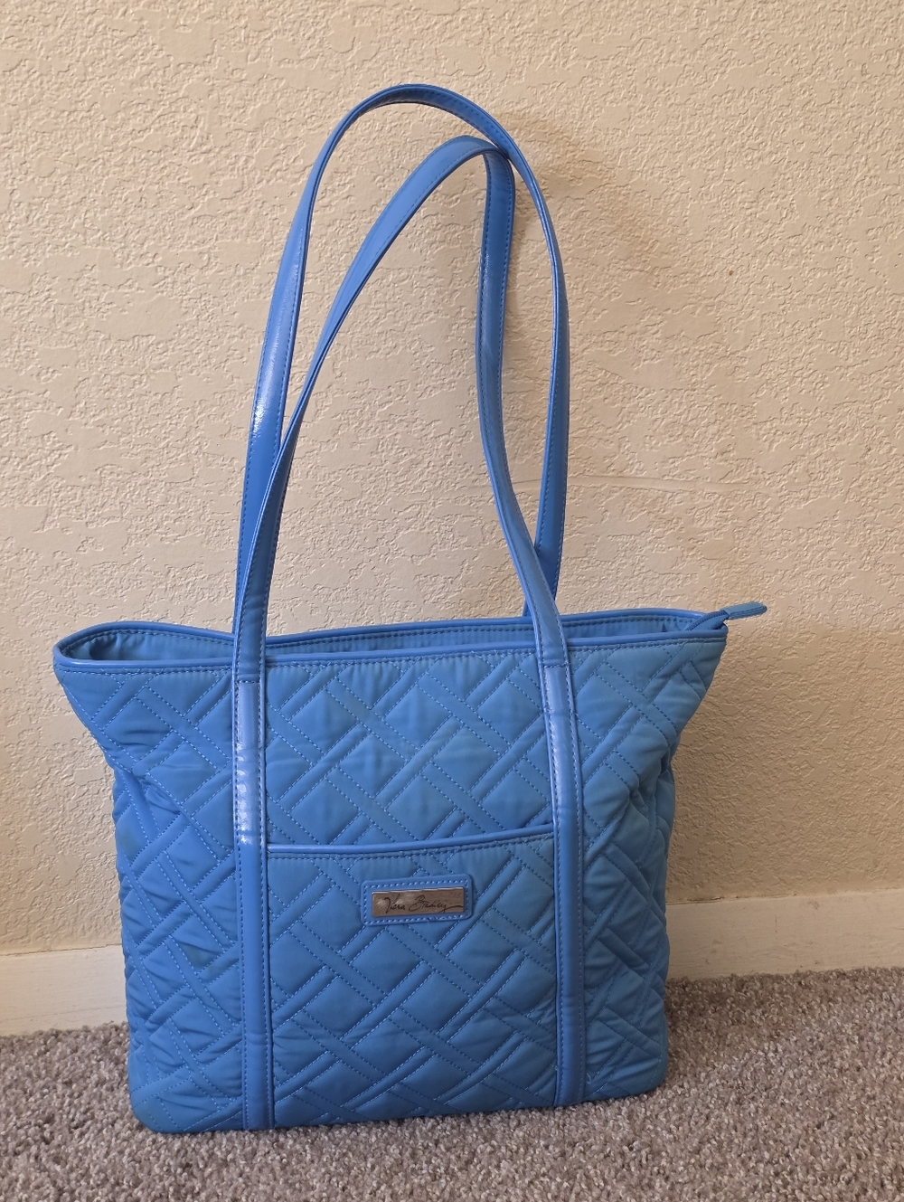Vera Bradley Quilted Blue Tote Bag .